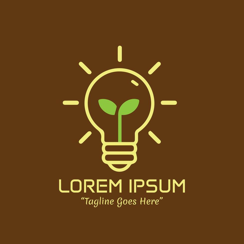 Living Light. combines light bulbs and plants to create symbolism about creative enlightenment and continued growth. vector