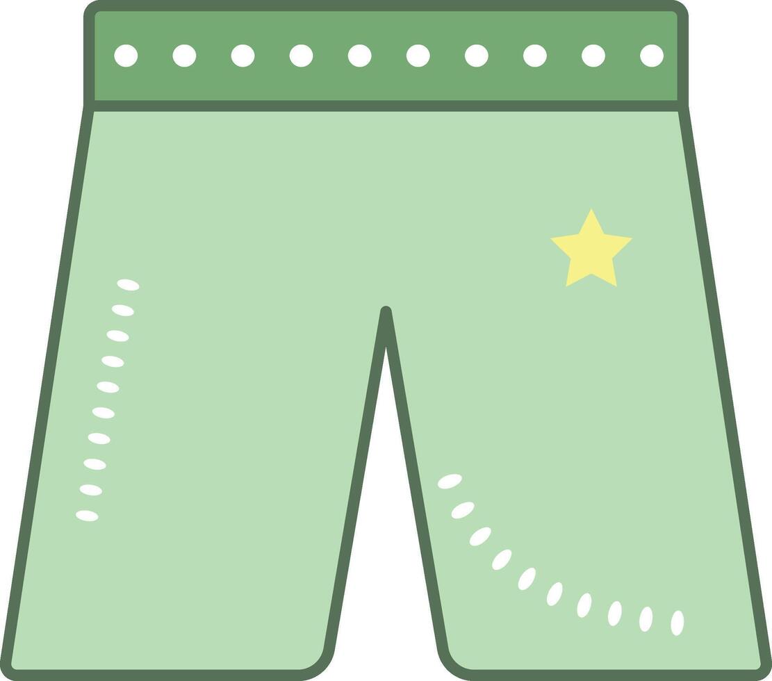 un par de pantalones cortos con un estrella en el lado vector