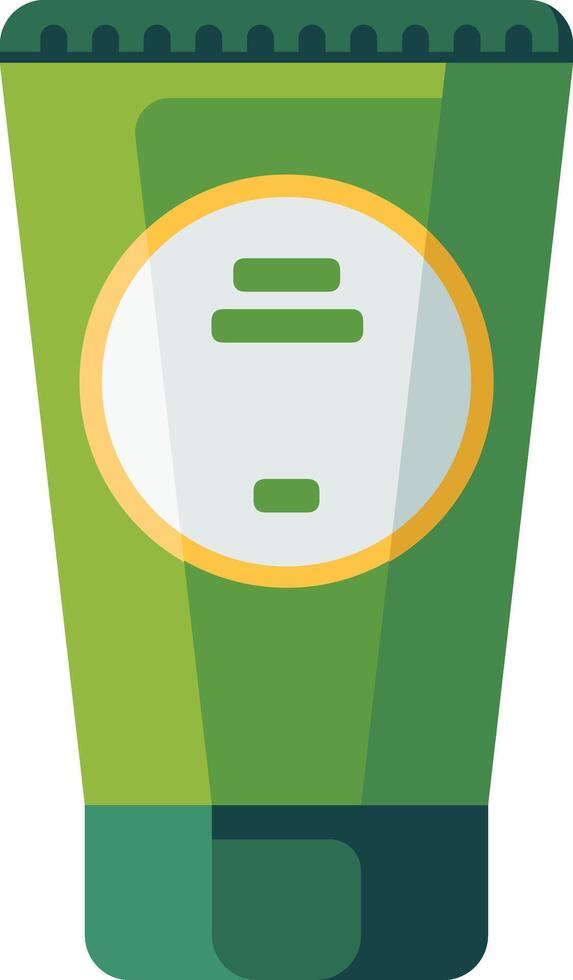 a green tube of cream with a yellow label vector