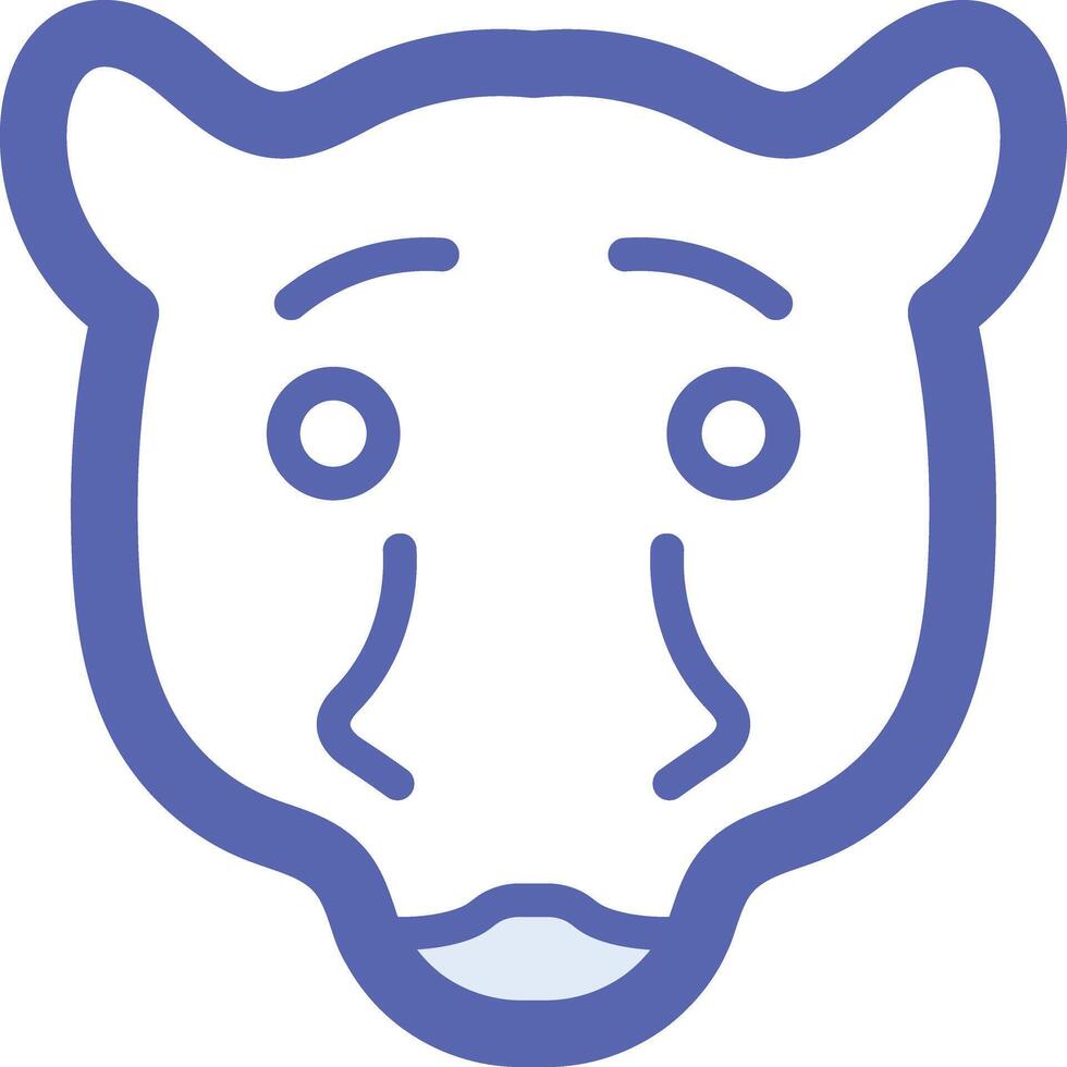 a blue and white tiger head icon vector