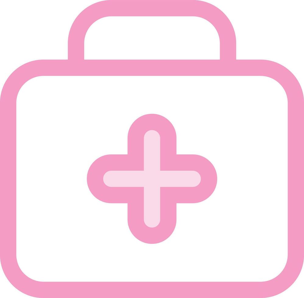 a pink first aid kit icon vector