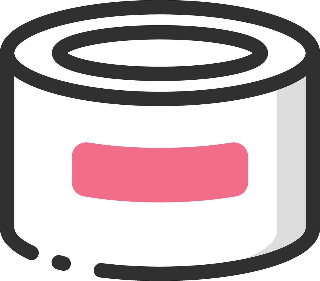 a can of paint with pink stripes on it vector