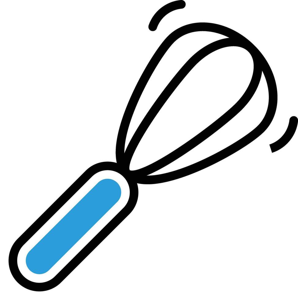 a whisk with a blue handle on a white background vector