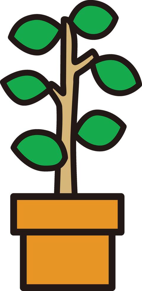 a small plant in a pot on a white background vector