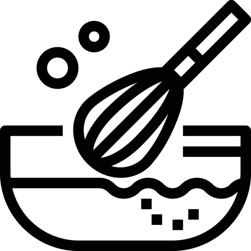 a black and white illustration of a whisk and bowl vector