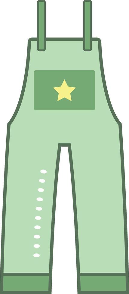 a green overall with a star on the back vector