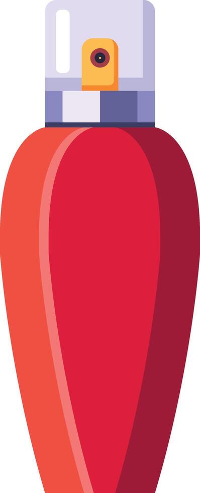 red perfume bottle with a white lid vector