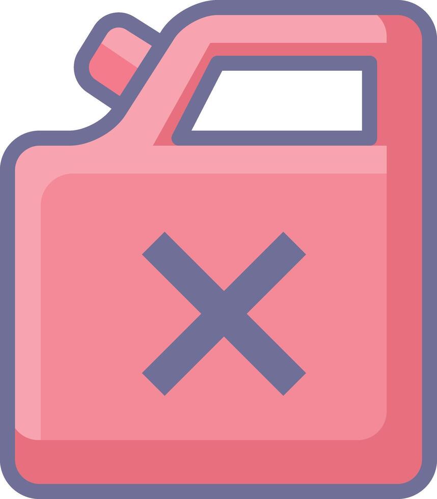 a pink gas can with an x on it vector