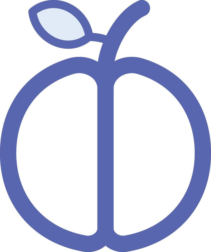 a peach icon with a leaf on it vector