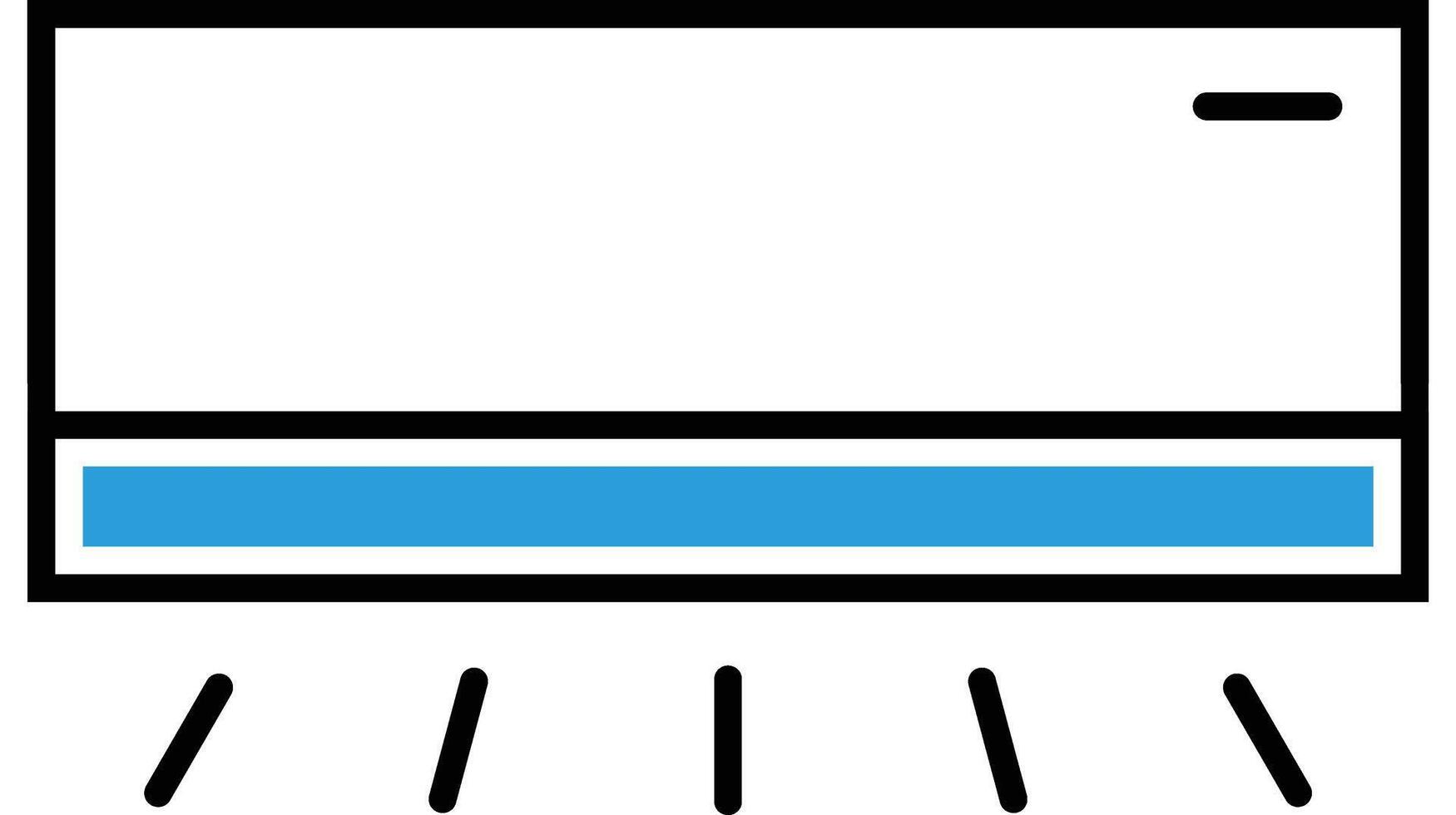 a white refrigerator with blue lines vector