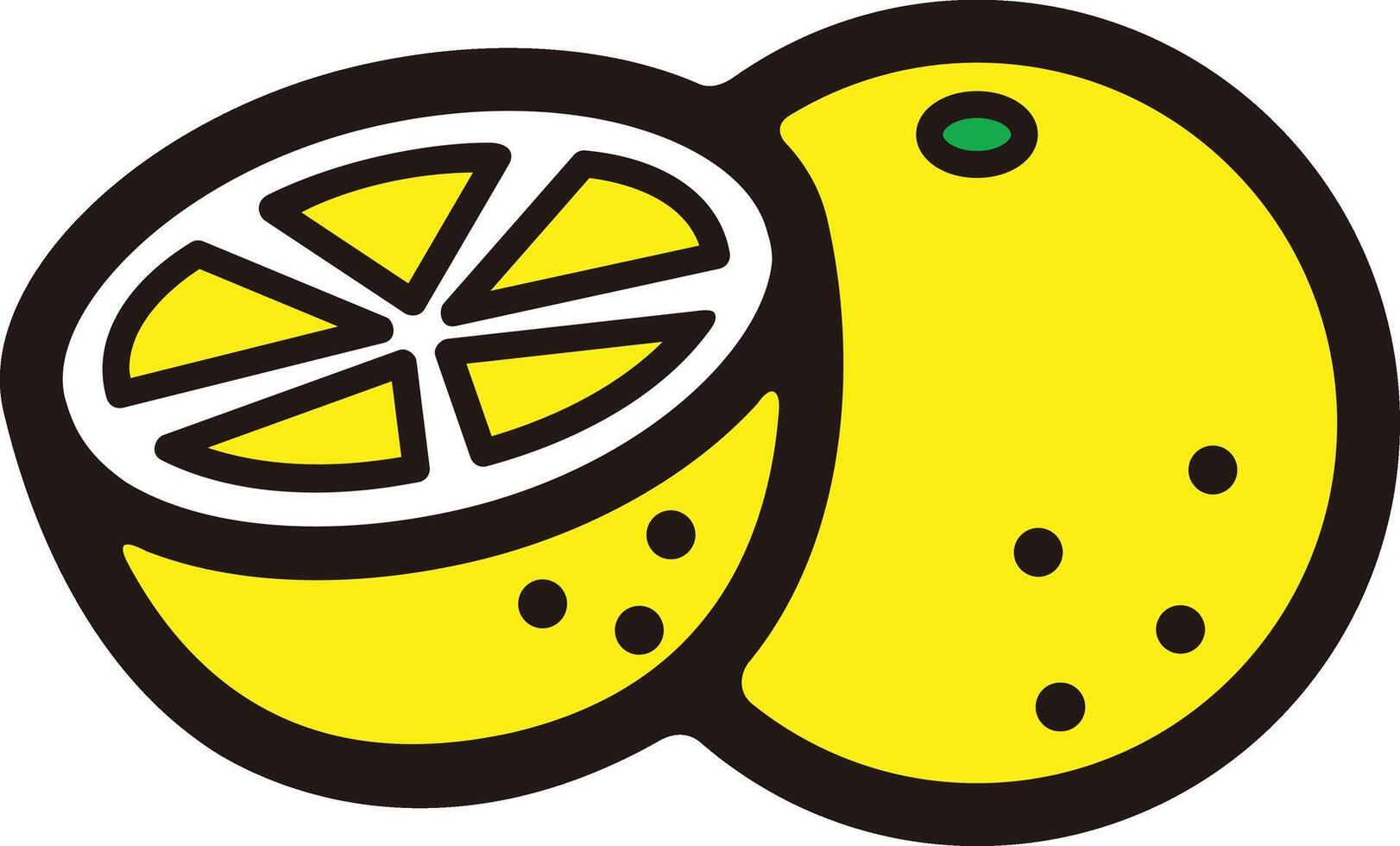 a lemon slice with a slice cut out of it vector