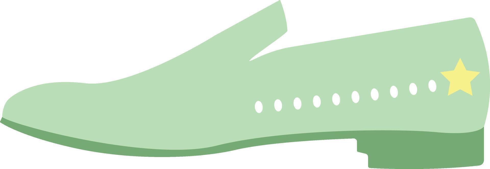 un verde zapato con un estrella en eso vector