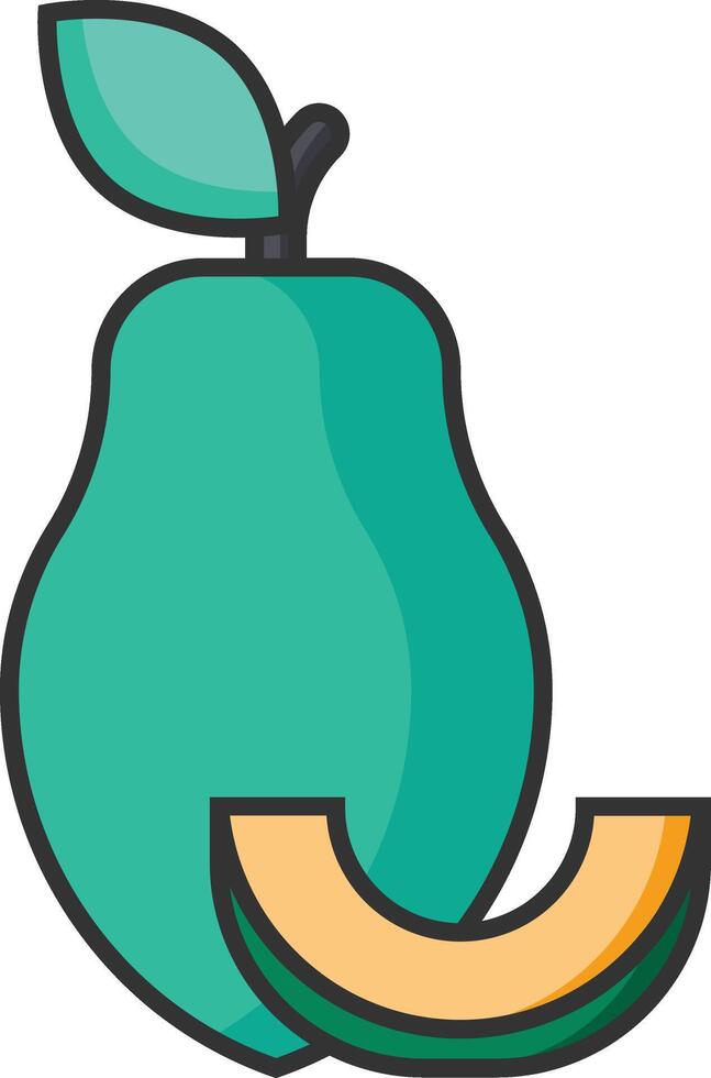 a green pear and melon icon vector