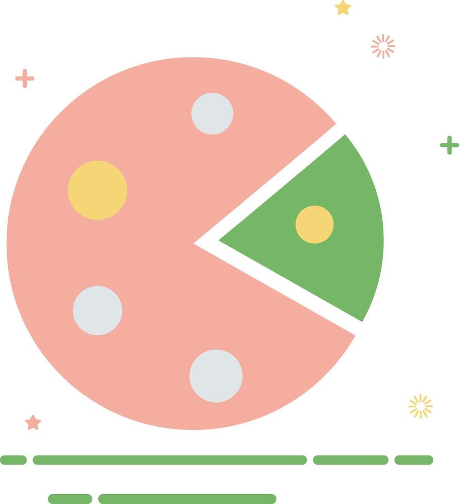 un vistoso tarta rebanada con puntos y puntos vector