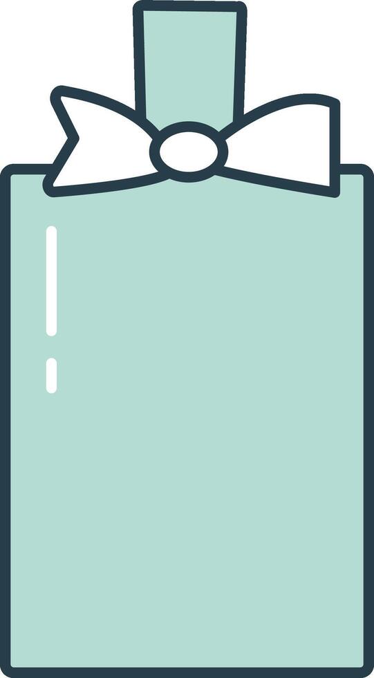 a blue perfume bottle with a bow on it vector