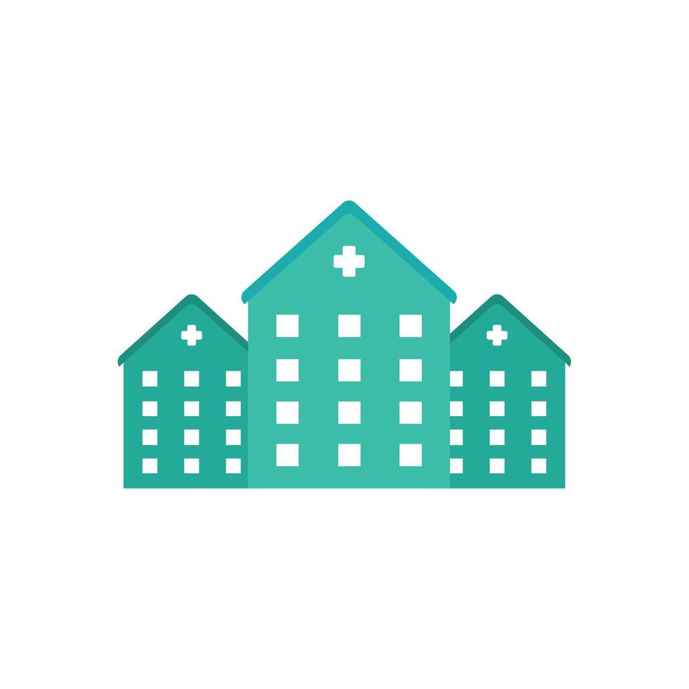 a flat icon of a hospital building vector