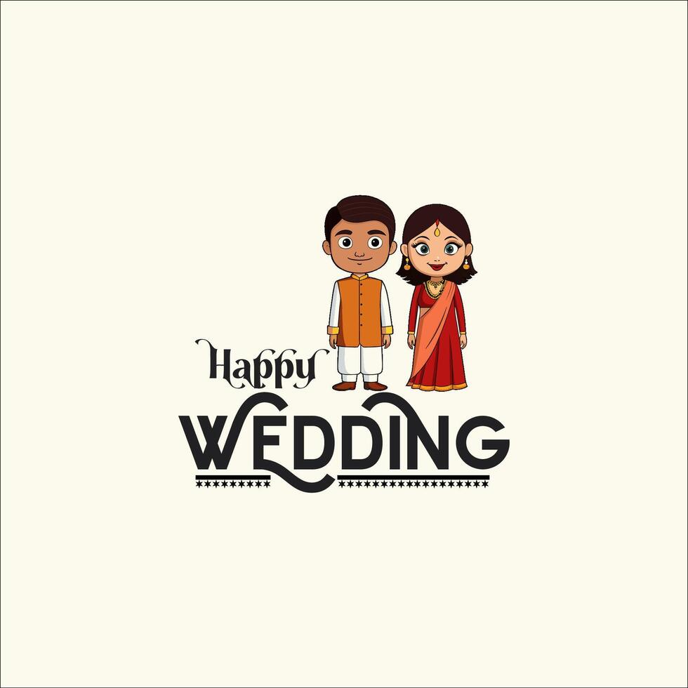Indian Wedding Anniversary greetings on white background. Vector Illustration