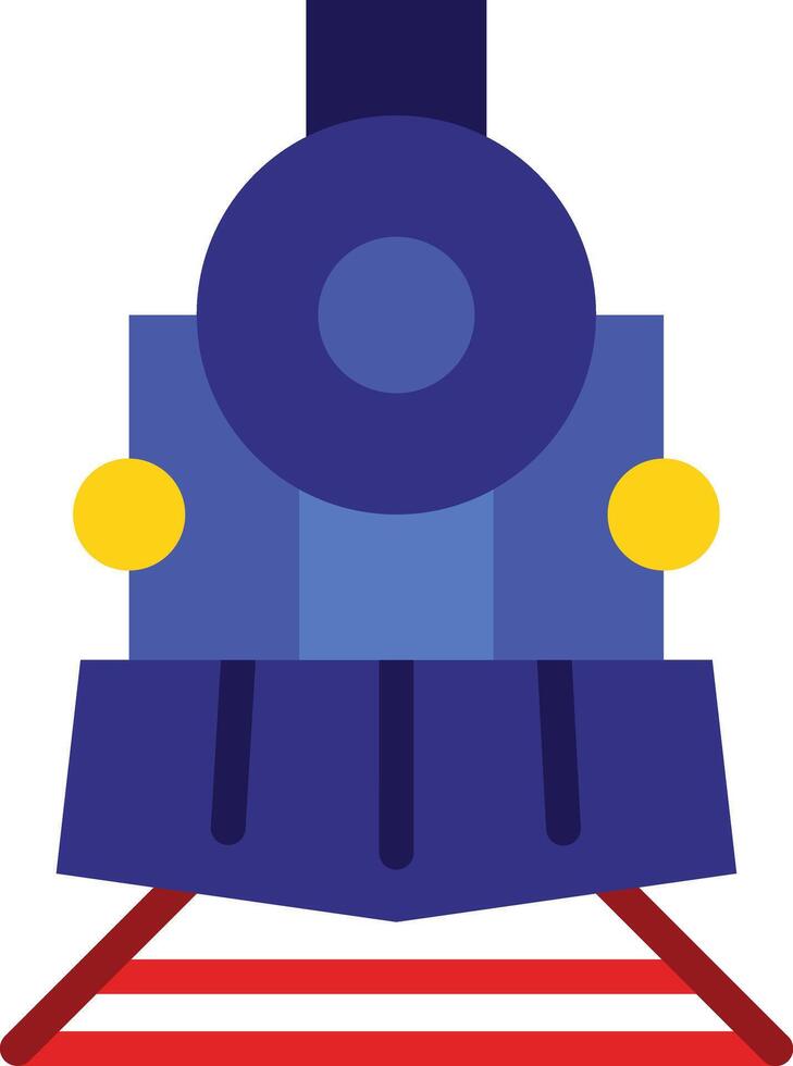 a blue train with yellow and red stripes vector