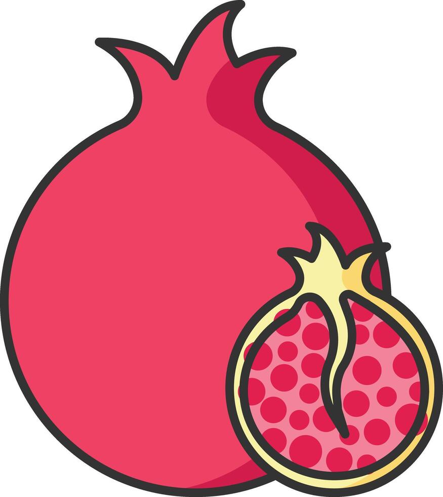 granada Fruta icono vector ilustración diseño