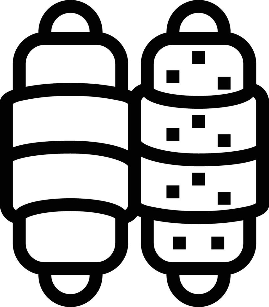 a black and white illustration of a roll of dough vector