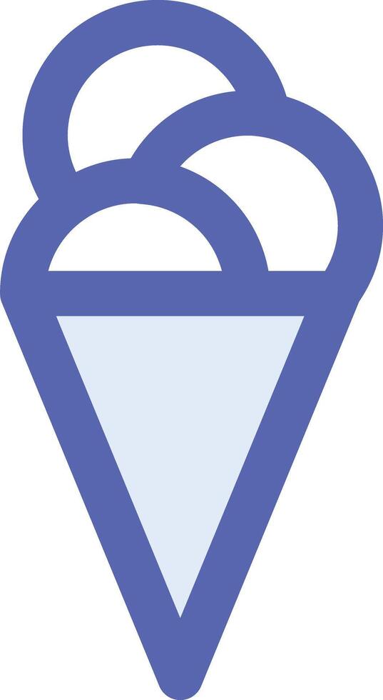 a blue ice cream cone with three ice cream cones inside vector