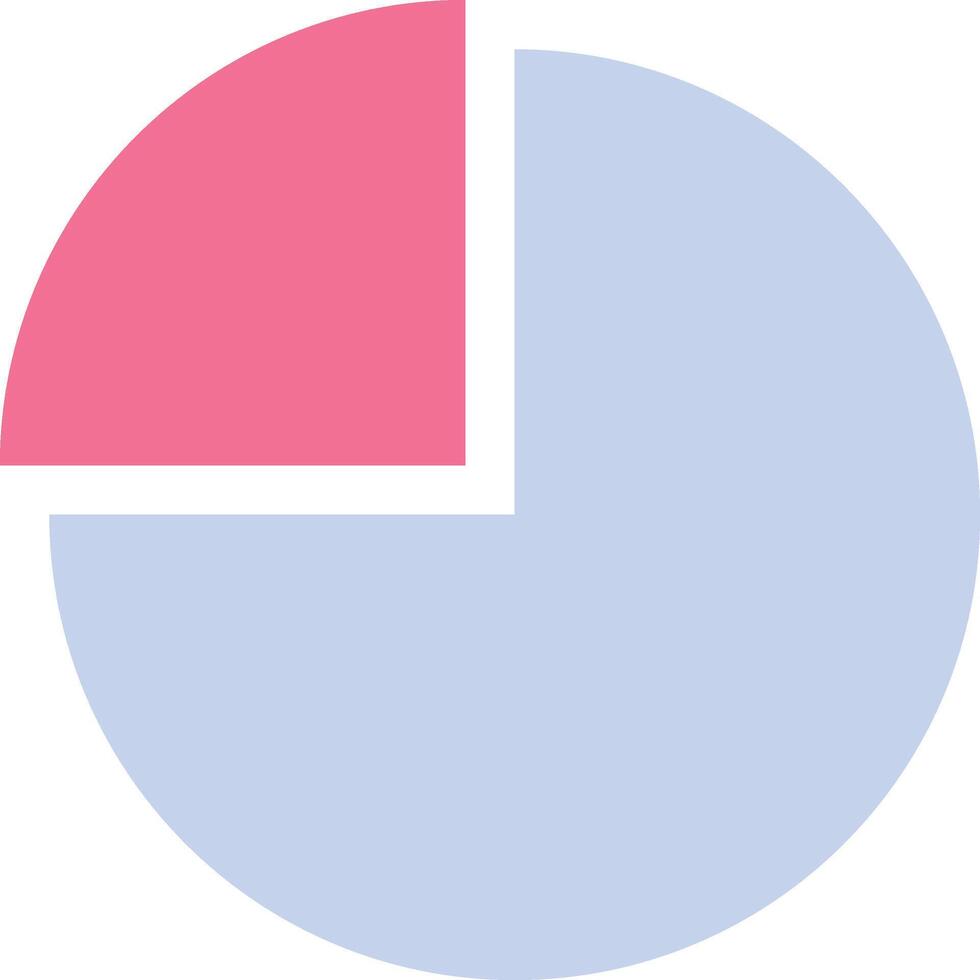 a pie chart with a pink and blue circle vector