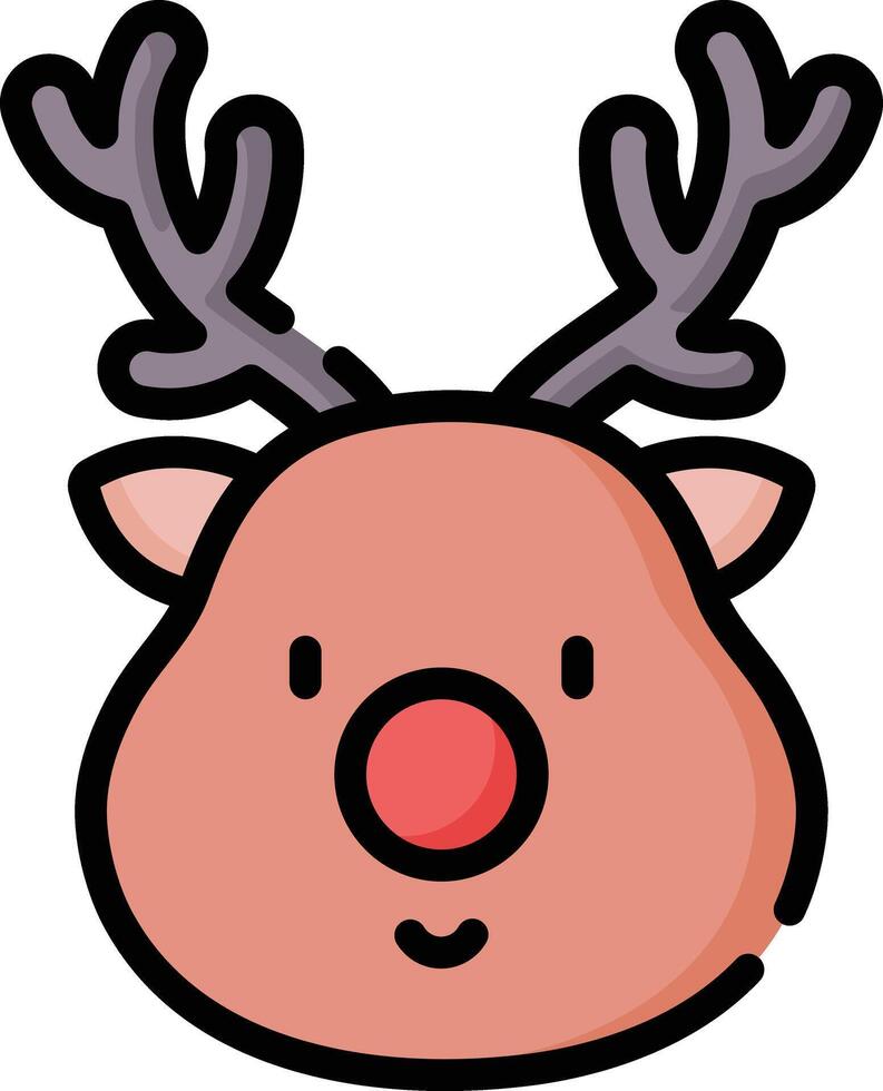 a cartoon reindeer with antlers on his head vector