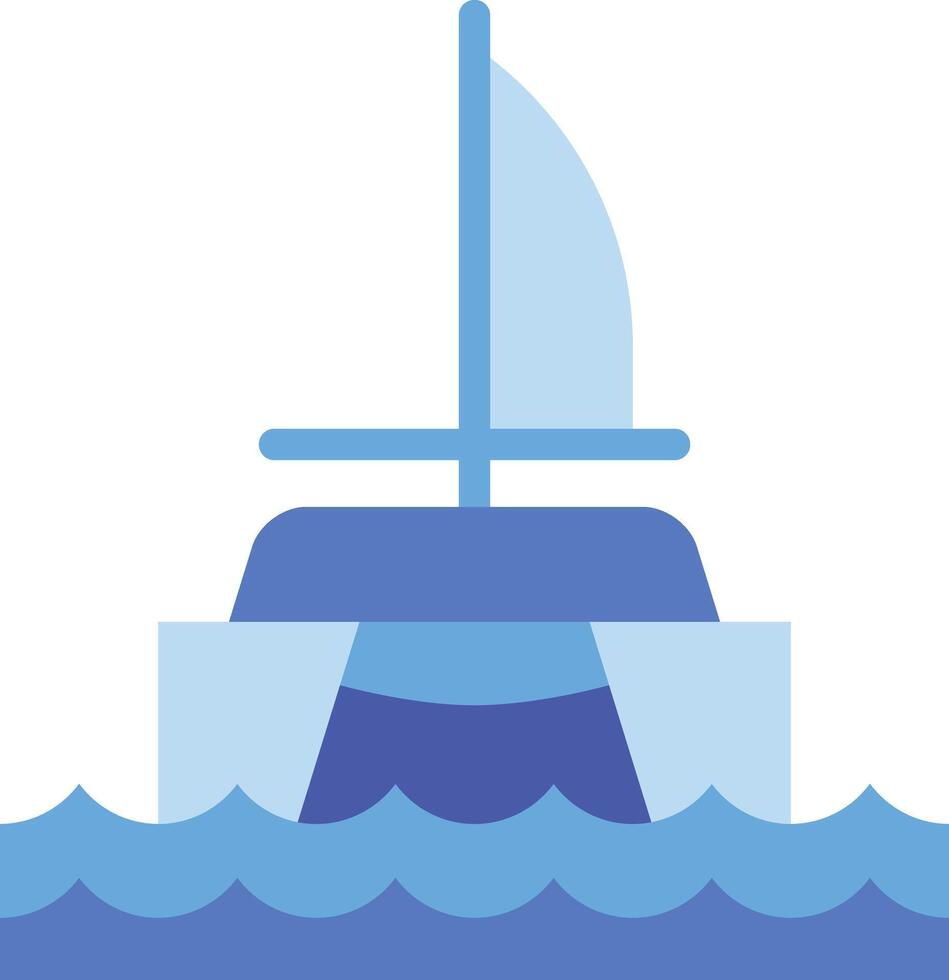 un catamarán navegación en el Oceano vector