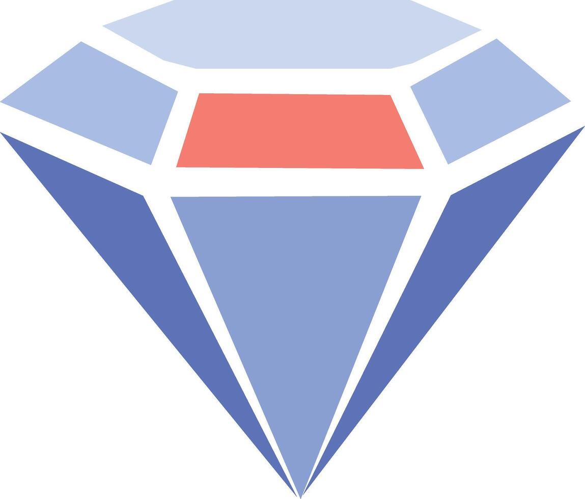 un diamante con un rojo y azul diamante en el medio vector