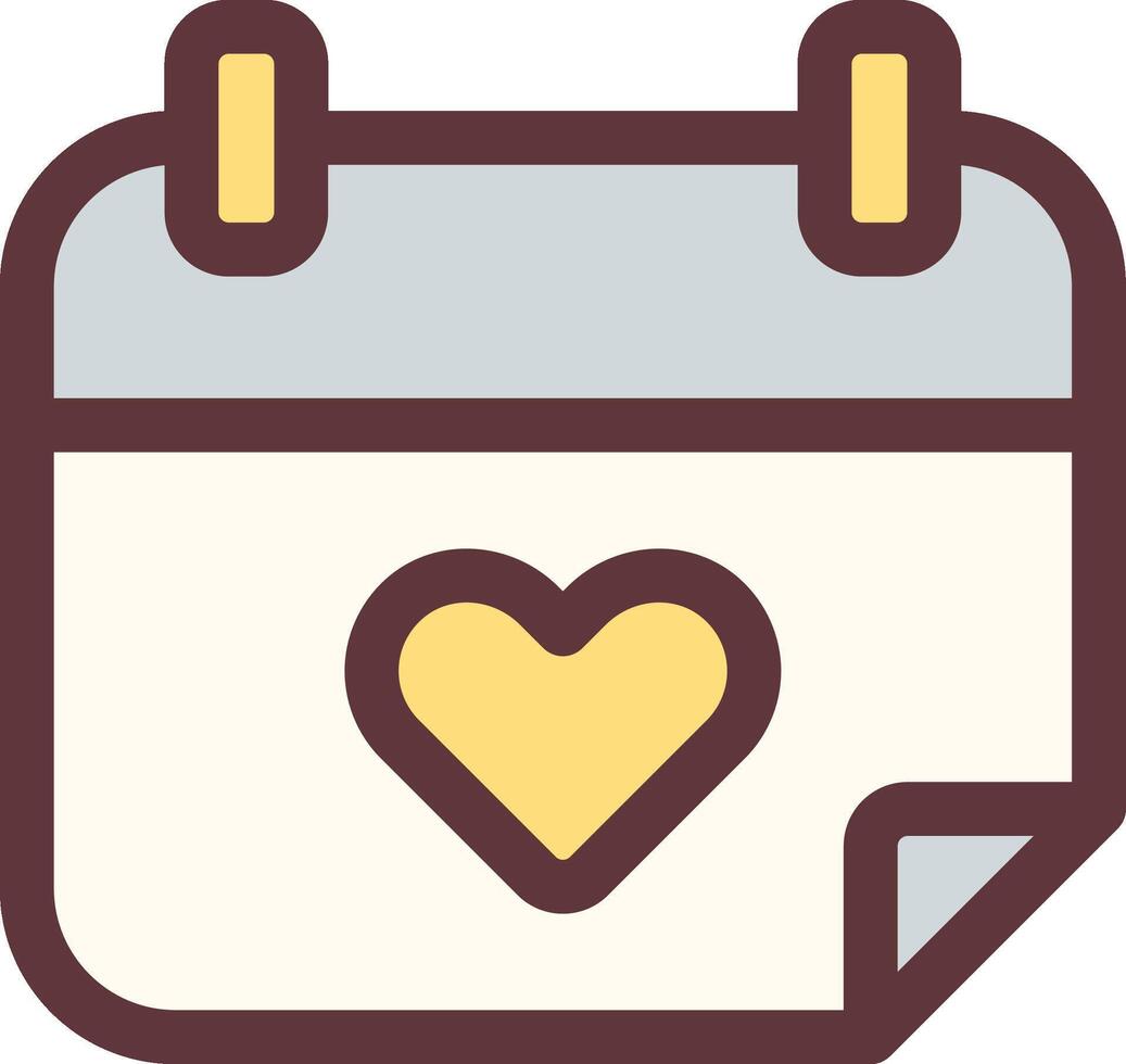 a calendar with a heart on it vector