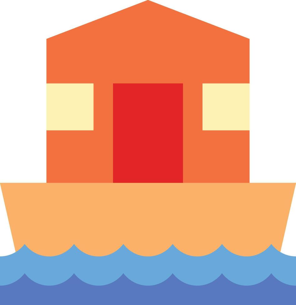 a houseboat floating in the ocean vector