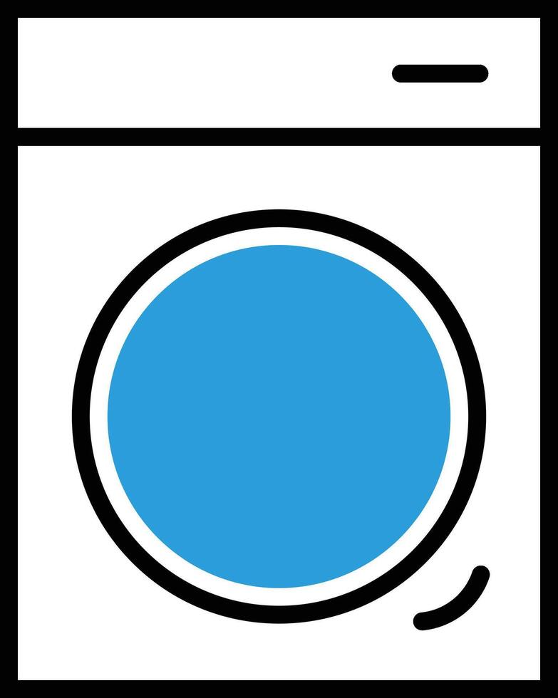 a washing machine icon with a blue circle vector