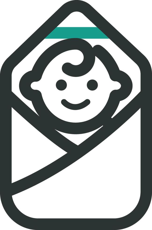 a baby in an envelope icon vector