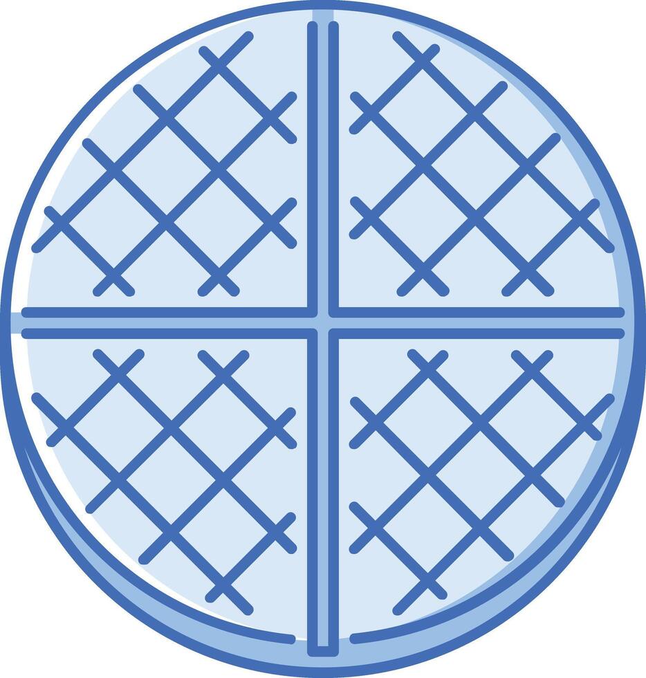 a waffle with four squares on it vector