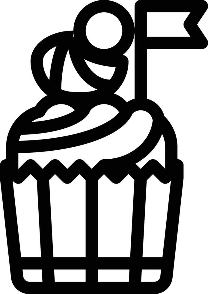 a black and white cupcake with a flag vector