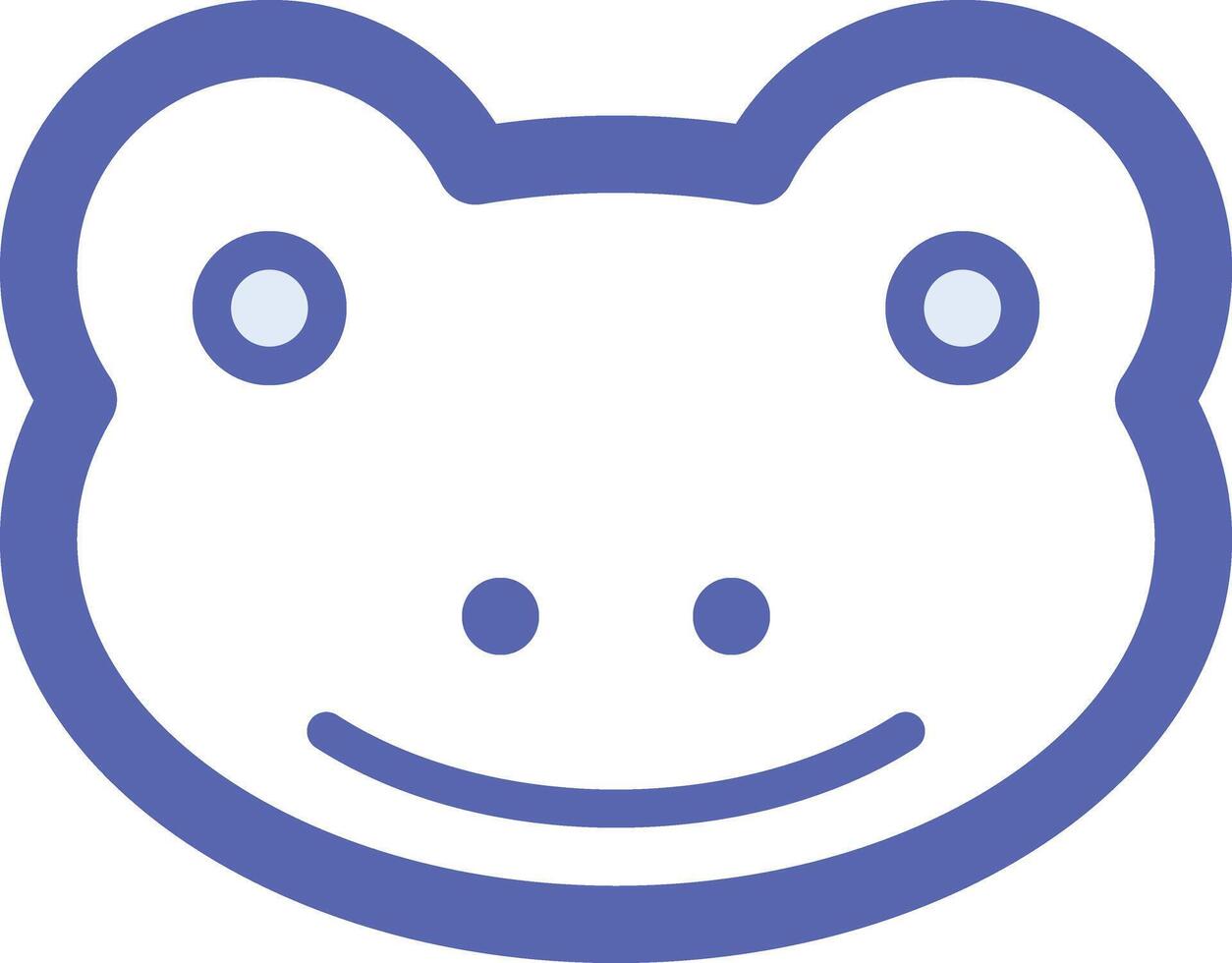 a frog icon with a smiley face vector
