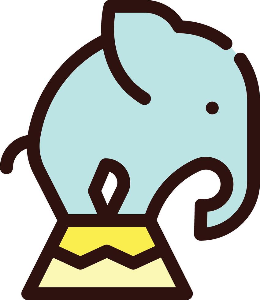 a cartoon elephant standing on top of a bowl vector