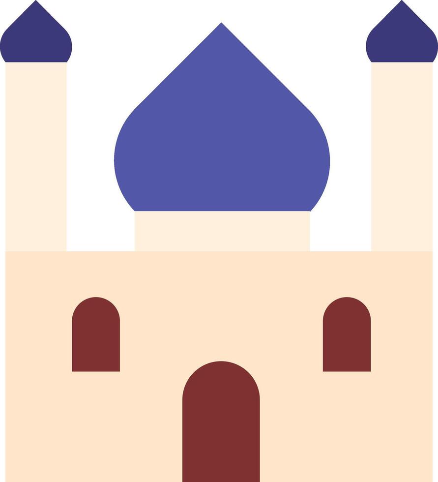 an icon of a mosque with blue domes vector