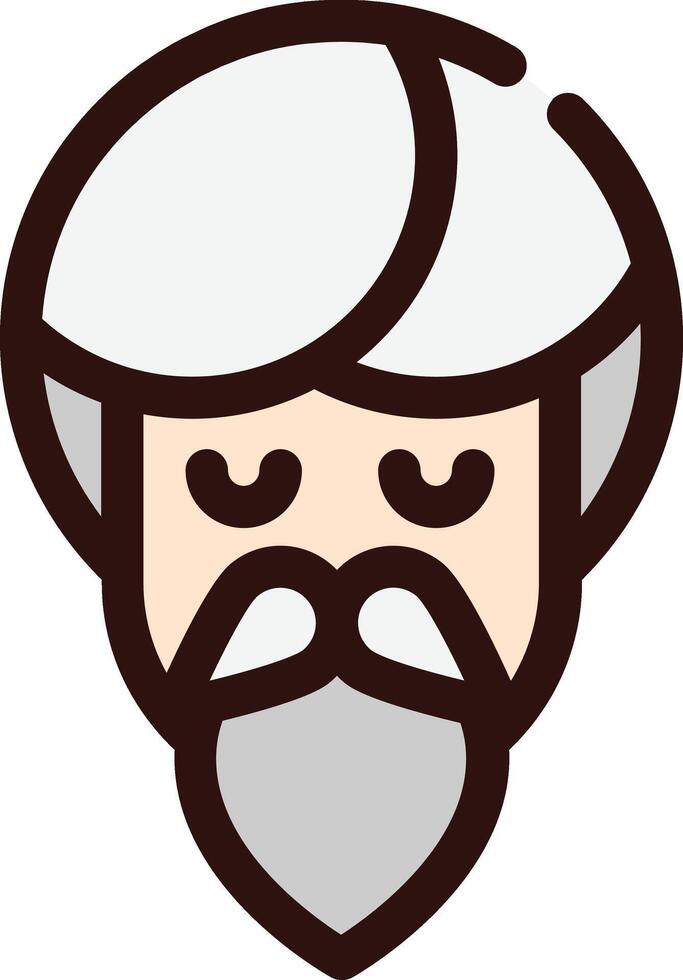 an old man with a beard and white hair vector