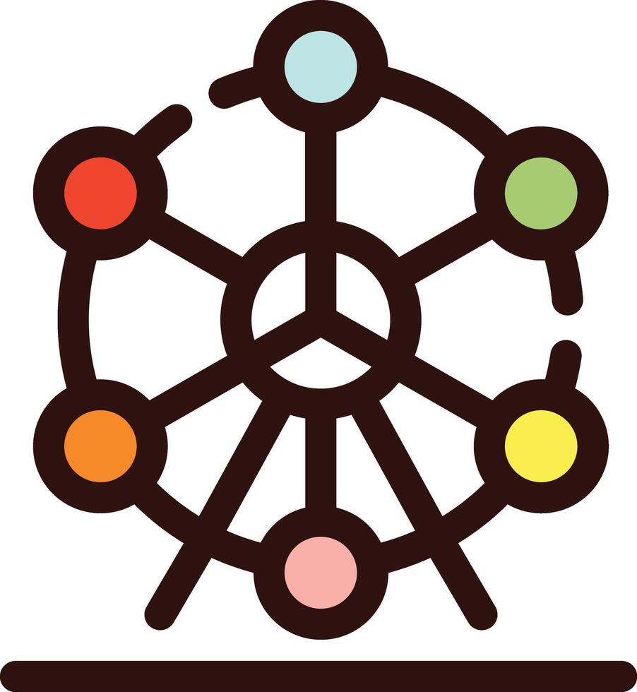 a ferris wheel with many different colors vector