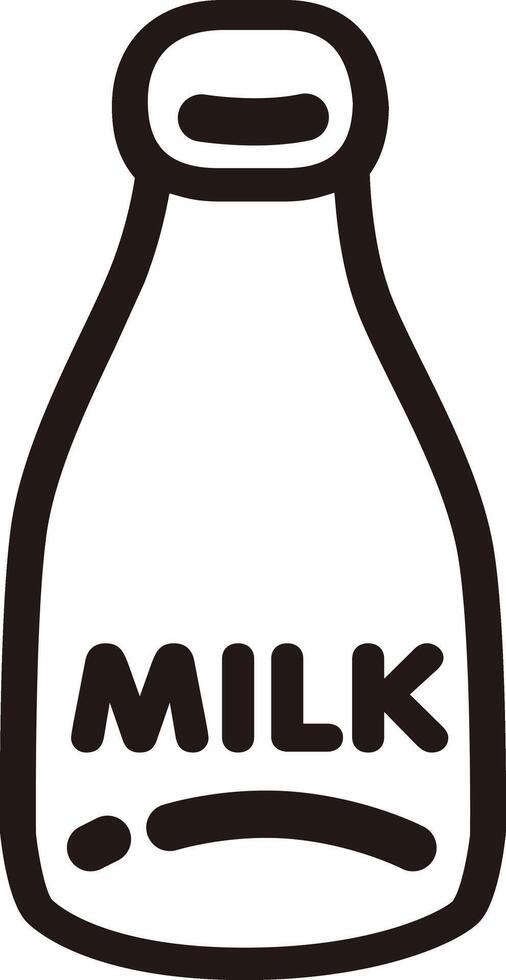 a milk bottle with the word milk written on it vector