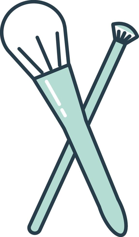 makeup brush and makeup brush icon vector illustration design
