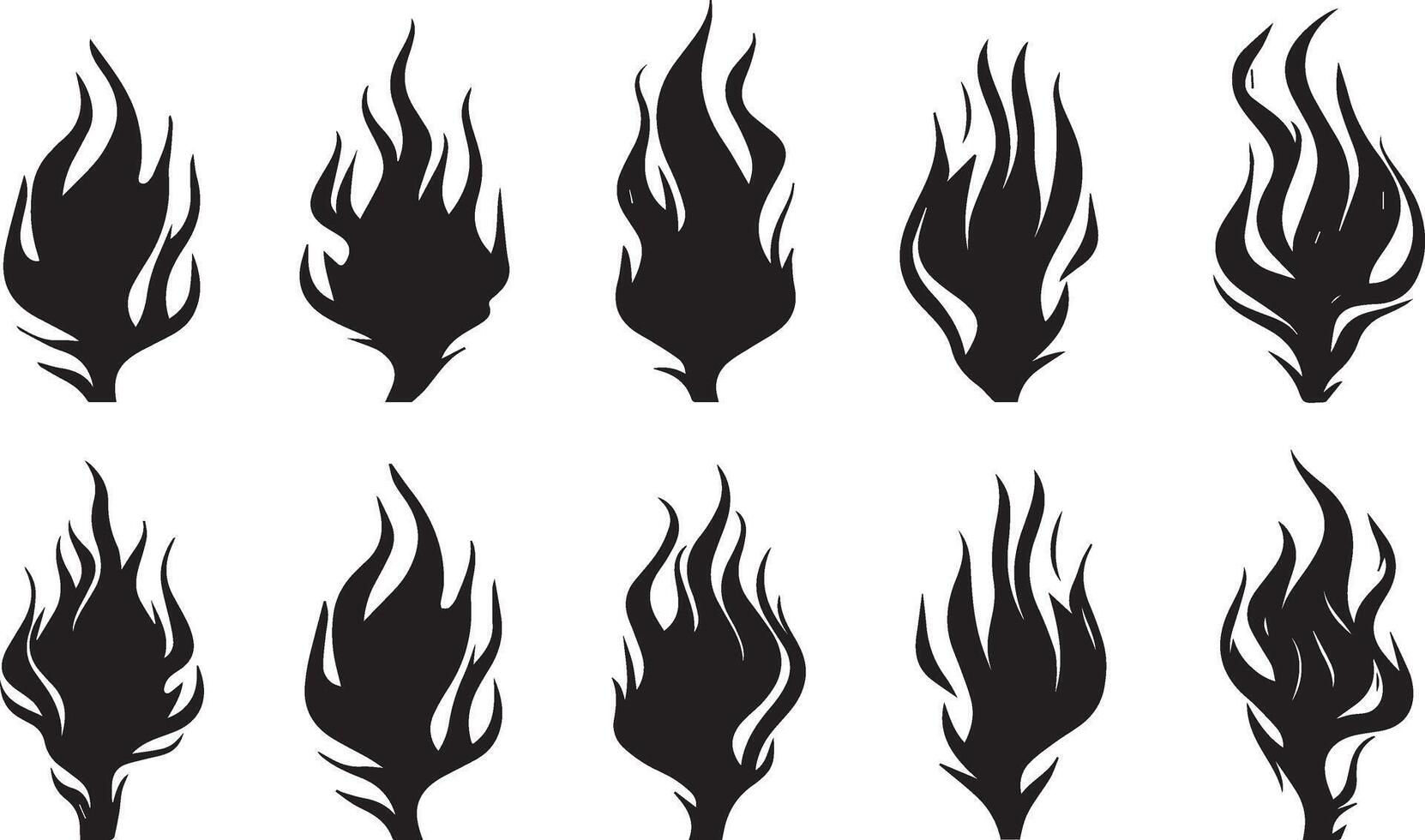Set of Classic silhouette flame vector