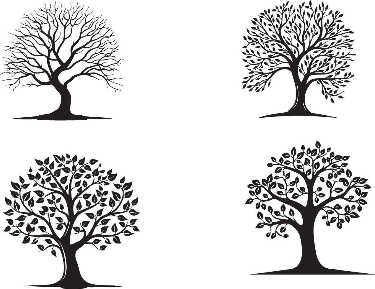 Trees silhouettes isolated on white background vector