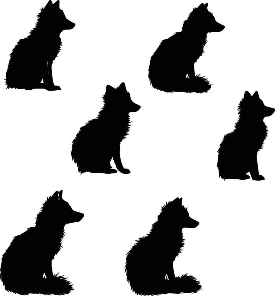 Black Fox silhouette on white background vector