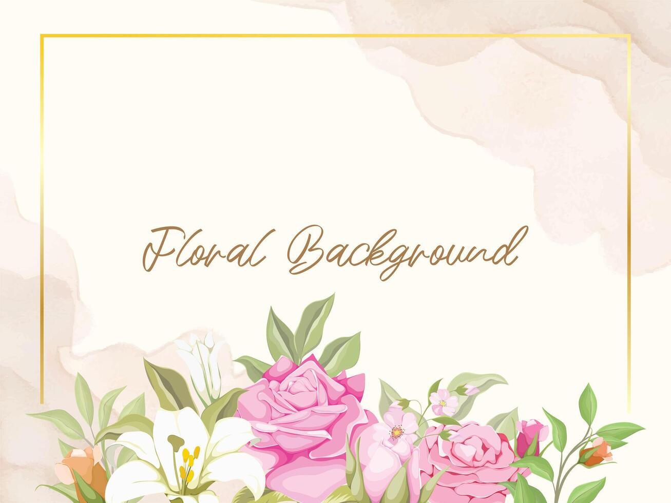 Floral Wedding Background Template vector