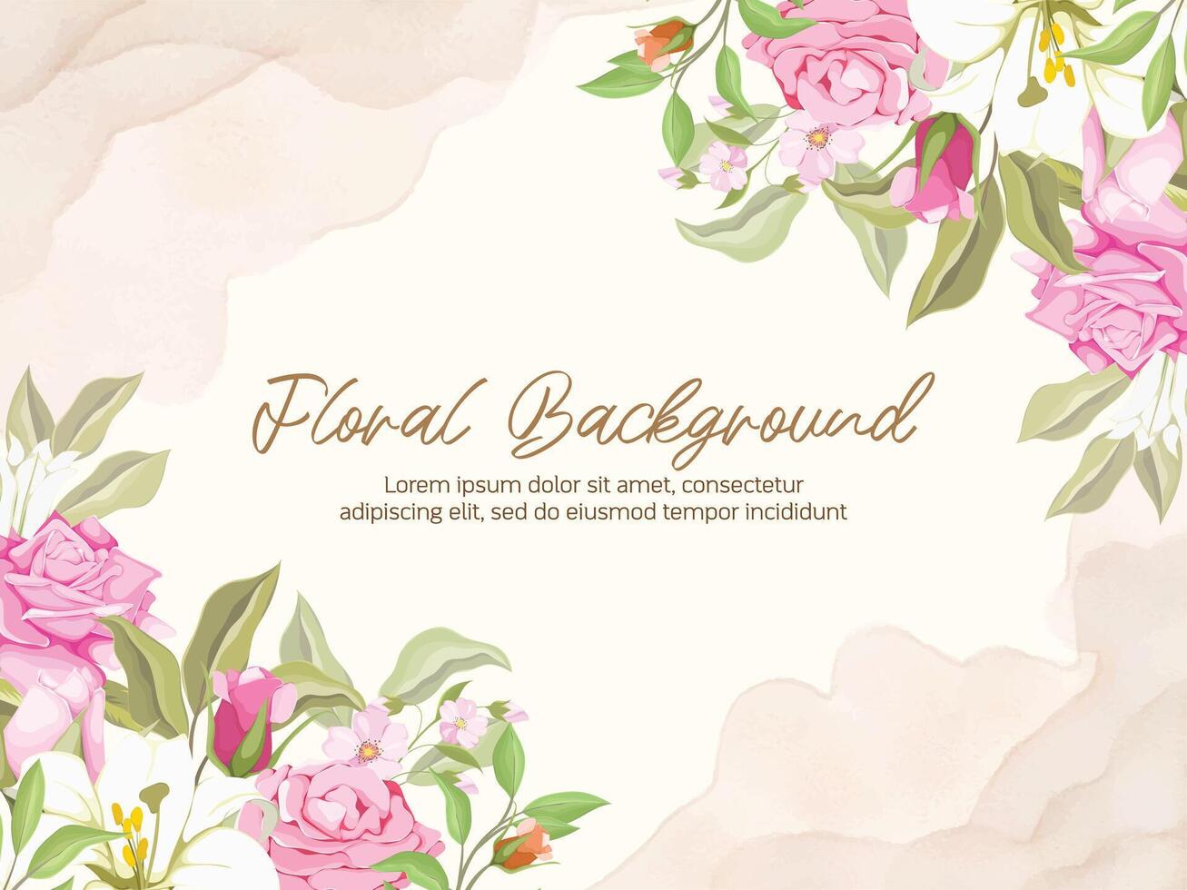 Floral Wedding Background Template vector