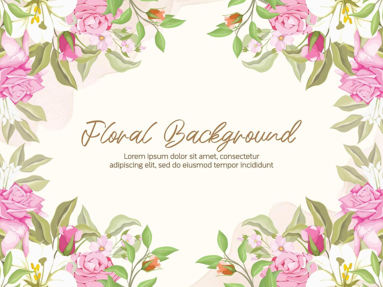 Floral Wedding Background Template vector