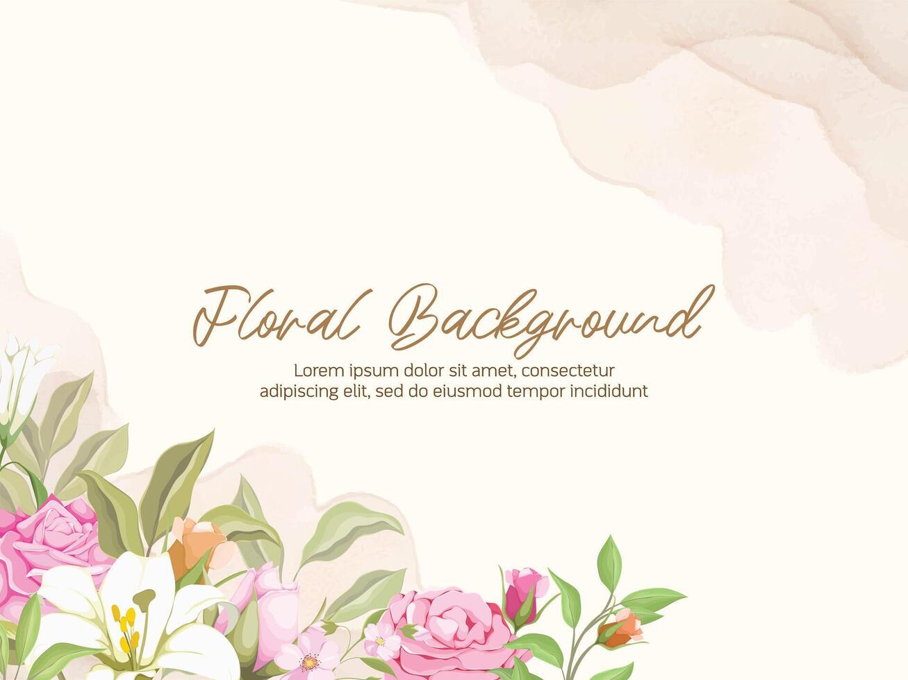 Floral Wedding Background Template vector