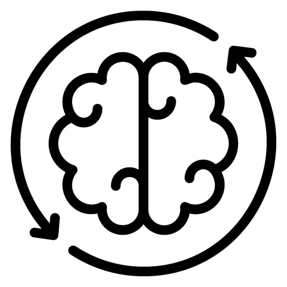 brain line icon vector